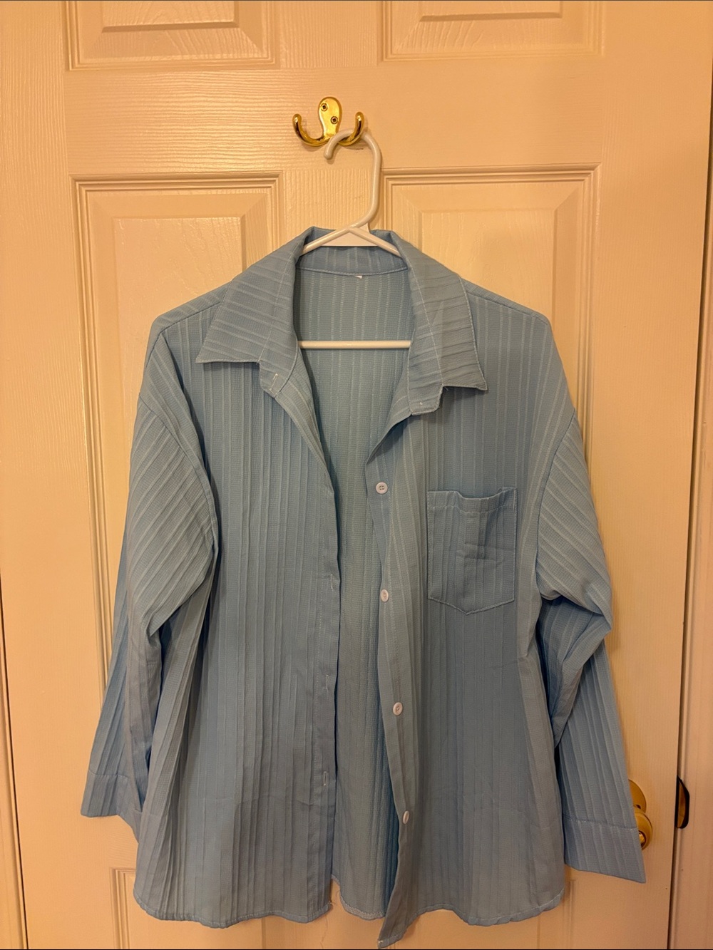 Women blue color strips blouse